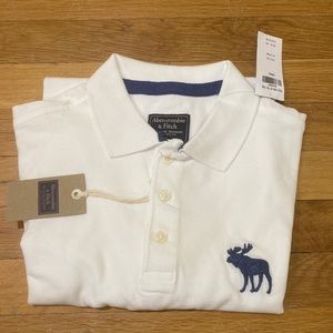 Men’s white and blue polo shirt size L